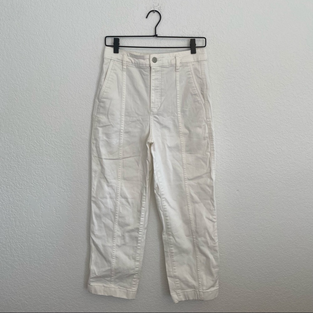 EVERLANE Women’s Size 6 White High Rise Denim Wide Leg Jean
